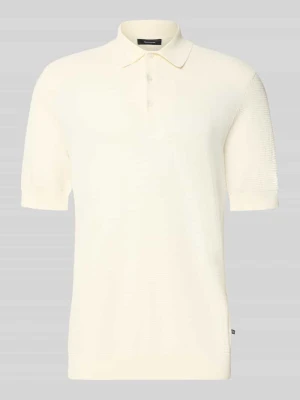 Koszulka polo o kroju slim fit z mieszanki bawełny w imitacji dzianiny Matinique Złamany biały