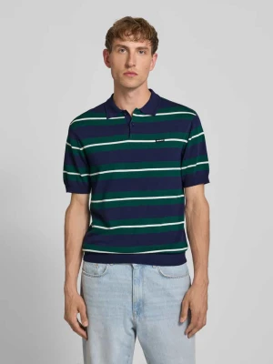 Koszulka polo o kroju slim fit z mieszanki wiskozy REVIEW Granatowy