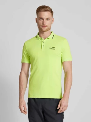 Koszulka polo o kroju slim fit z nadrukiem z logo EA7 Emporio Armani