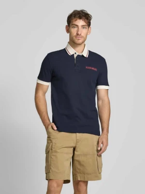 Koszulka polo o kroju slim fit z nadrukiem z logo Napapijri