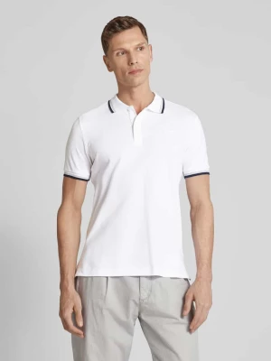 Koszulka polo o kroju slim fit z paskami w kontrastowym kolorze Geox