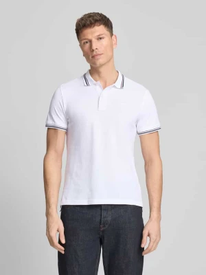 koszulka polo o kroju slim fit z paskami w kontrastowym kolorze Geox