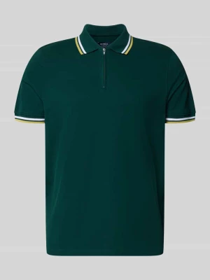 koszulka polo o kroju slim fit z paskami w kontrastowym kolorze i zamkiem błyskawicznym MCNEAL