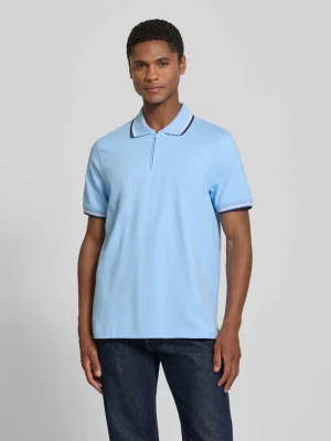 koszulka polo o kroju slim fit z paskami w kontrastowym kolorze i zamkiem błyskawicznym MCNEAL