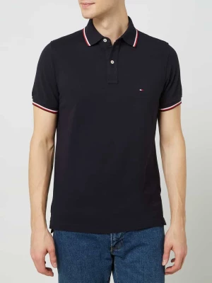 Koszulka polo o kroju slim fit z paskami w kontrastowym kolorze Tommy Hilfiger