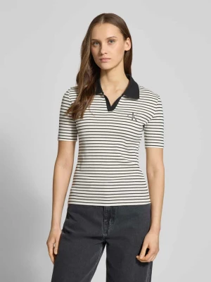 Koszulka polo o kroju slim fit z naszywanym logo Calvin Klein Jeans Czarny