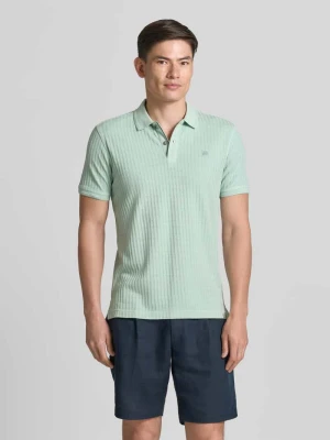 koszulka polo o kroju slim fit z wyhaftowanym logo Lerros Limonkowy