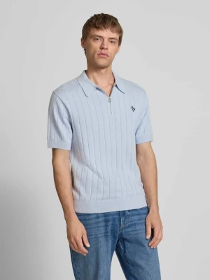 Koszulka polo o kroju slim fit z wyhaftowanym logo REVIEW