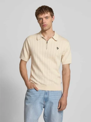 Koszulka polo o kroju slim fit z wyhaftowanym logo REVIEW