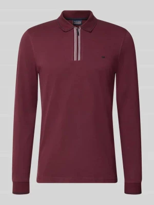koszulka polo o kroju slim fit z zamkiem błyskawicznym Christian Berg Bordowy