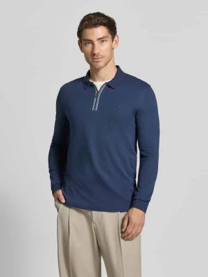 koszulka polo o kroju slim fit z zamkiem błyskawicznym Christian Berg Ciemnoniebieski