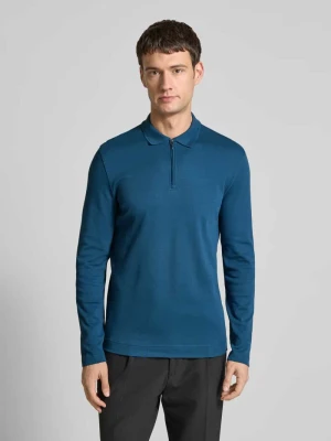 Koszulka polo o kroju slim fit z zamkiem błyskawicznym Christian Berg Petrol