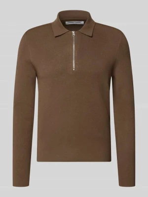 Sweter o kroju slim fit z kołnierzykiem polo model ‘GUNA’ Samsøe Samsøe