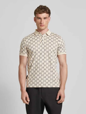 Koszulka polo o kroju slim fit ze wzorem z logo na całej powierzchni Karl Lagerfeld