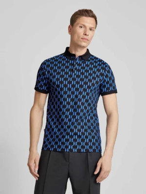 Koszulka polo o kroju slim fit ze wzorem z logo na całej powierzchni Karl Lagerfeld