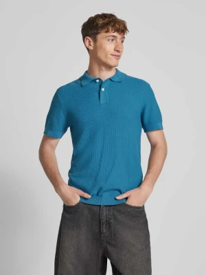 Koszulka polo o kroju super skinny fit z fakturowanym wzorem model ‘AIDEN’ Blend