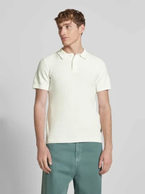 Koszulka polo o kroju super skinny fit z fakturowanym wzorem model ‘AIDEN’ Blend