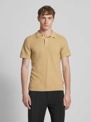 Koszulka polo o kroju super skinny fit z fakturowanym wzorem model ‘AIDEN’ Blend