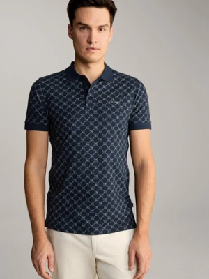 Koszulka polo Paigam w kolorze granatowym ze wzorem w chabry Joop