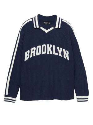 Koszulka polo PULL&BEAR granatowy