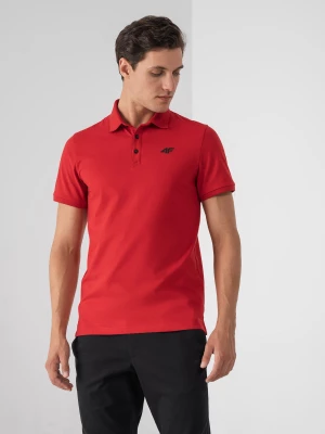 Koszulka polo regular męska - czerwona 4F