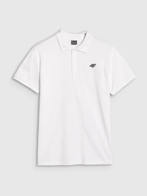 4F Koszulka polo regular męska - biała XL