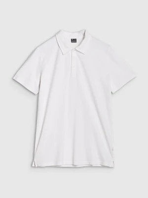 4F Koszulka polo regular męska - biała XXL