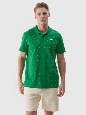 Koszulka polo regular męska - zielona 4F