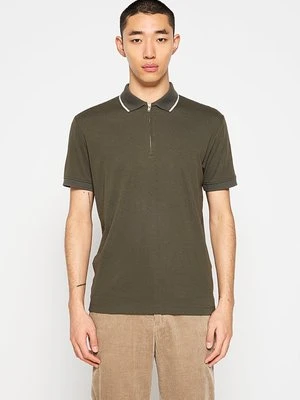 Koszulka polo Selected ciemnozielony