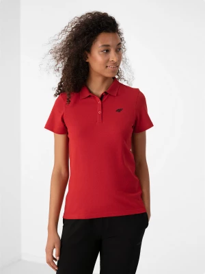 Koszulka polo regular damska - czerwona 4F