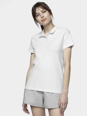 Koszulka polo regular damska - biała 4F