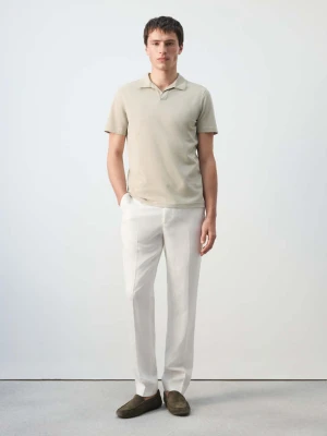 Zdjęcie produktu Koszulka polo slim fit z piki beżowy - Mężczyzna - - MANGO MAN