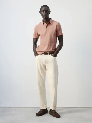 Zdjęcie produktu Koszulka polo slim fit z piki brzoskwiniowy - Mężczyzna - - MANGO MAN
