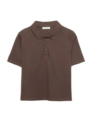 Koszulka polo Stradivarius ciemnobrązowy