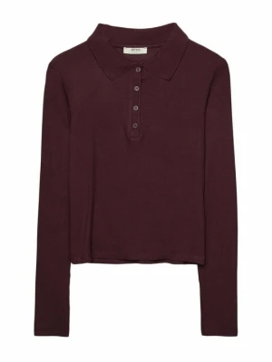Koszulka polo Stradivarius bordowy