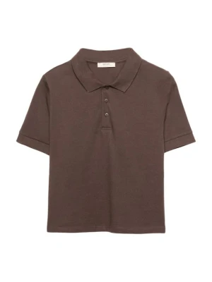 Koszulka polo Stradivarius ciemnobrązowy