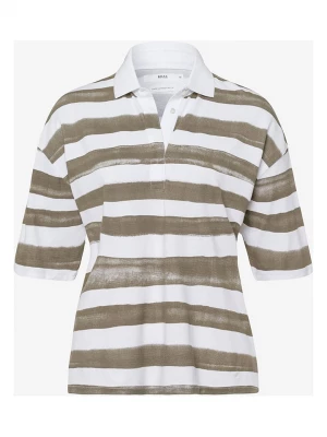 BRAX Koszulka polo "Style Clea" w kolorze oliwkowo-białym rozmiar: 44