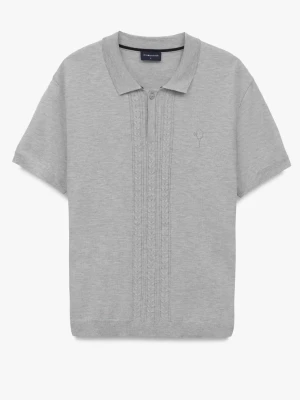 KOSZULKA POLO TENNIS CLUB 111 SZARA Z WISKOZY Recman