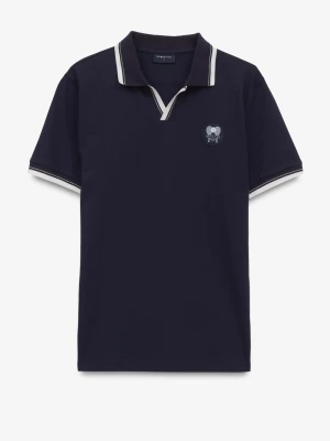 KOSZULKA POLO TENNIS CLUB 114 GRANATOWA Z BAWEŁNY TYPU PIKA Recman