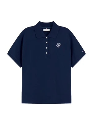 Koszulka polo Tommy Hilfiger granatowy melanż
