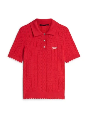 Koszulka polo Tommy Jeans czerwony