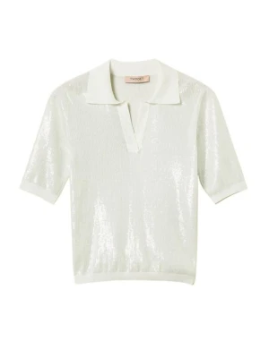 Koszulka polo TWINSET mleczny