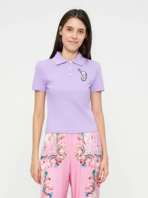 Koszulka polo Versace Jeans Couture liliowy