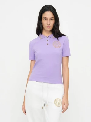 Koszulka polo Versace Jeans Couture liliowy
