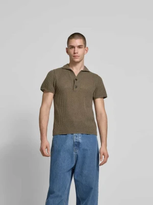 Koszulka polo w dzianinowej optyce w kroju slim fit Won Hundred Khaki