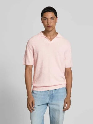 Koszulka polo o wyglądzie dzianiny w kroju regular fit Closed Mocnoróżowy