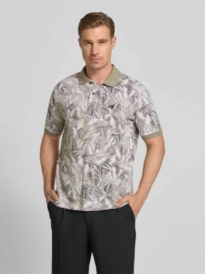Koszulka polo w kroju regular fit w całościowym wzorze z naszywanym logo Armani Exchange Beżowy
