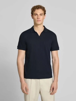 Koszulka polo w kroju regular fit z dekoltem w kształcie V model 'Baronito' JOOP! Niebieski