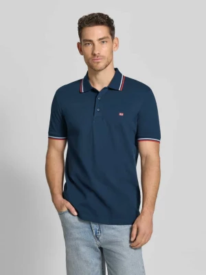 Koszulka polo w kroju regular fit z kontrastowymi paskami Christian Berg Ciemnoniebieski