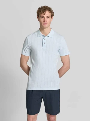Koszulka polo w kroju regular fit z krótką listwą guzikową lindbergh Jasnoniebieski